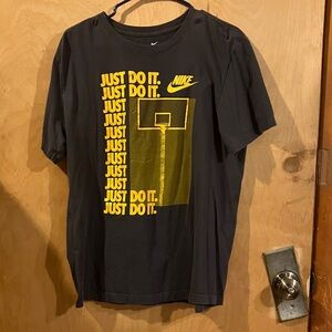Nike Black Tee with Yellow Just Do It Graphic